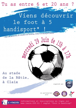 Séance de découverte du foot à 5 handisport